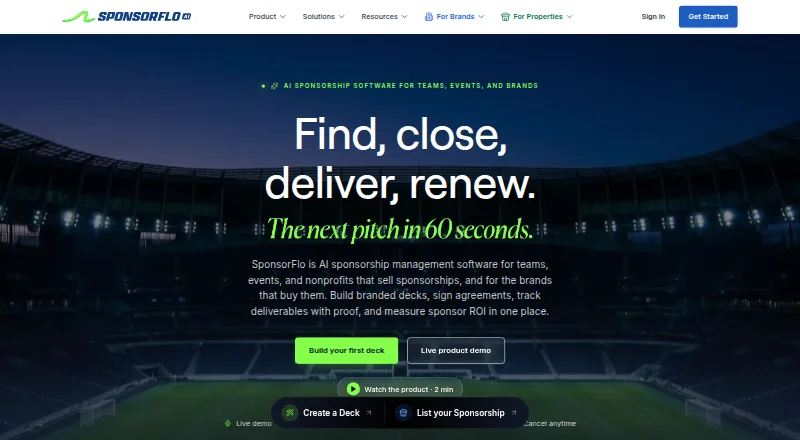 SponsorFlo's website