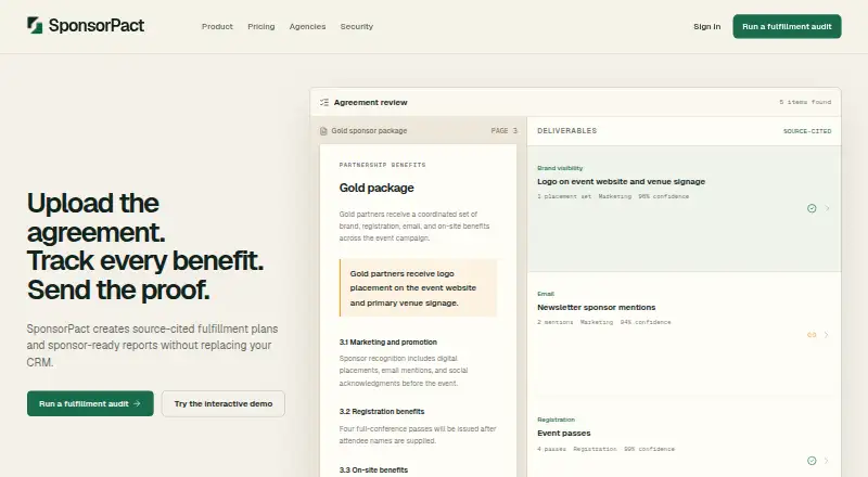 SponsorPact's website