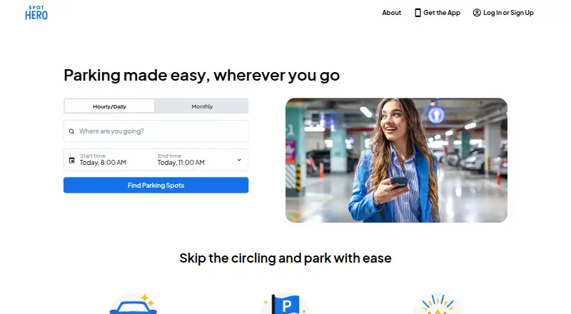 SpotHero's website