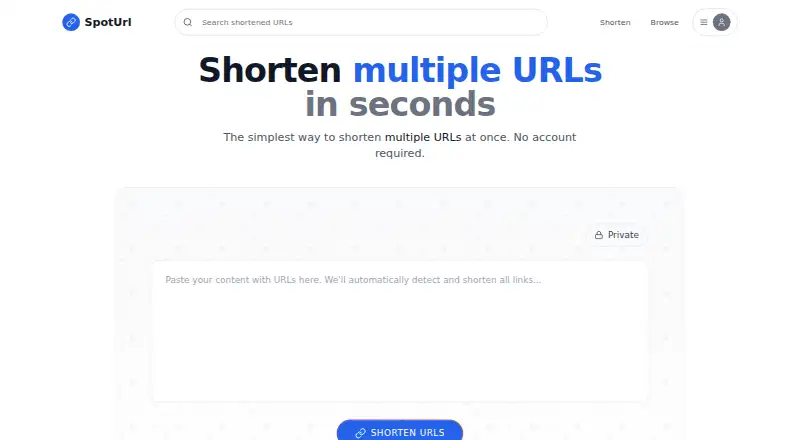 SpotUrl's website