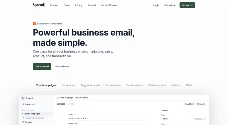 The Spread homepage