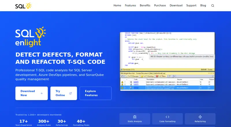 SQL Enlight's website