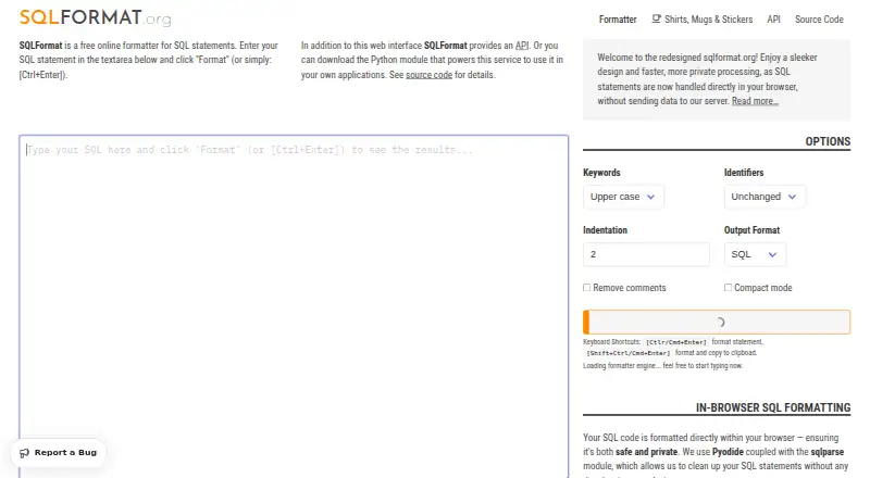 SQLFormat.org's website