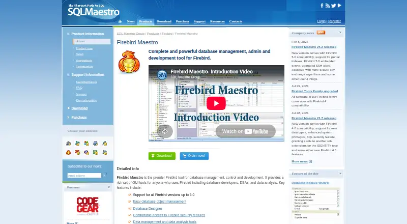 Firebird Maestro's website