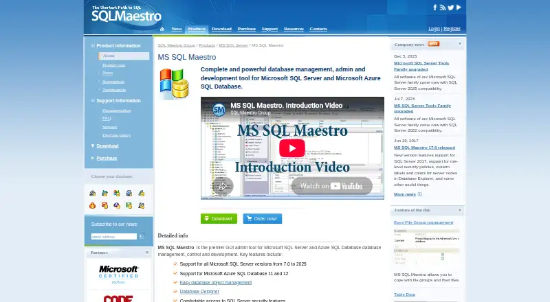 MS SQL Maestro's website