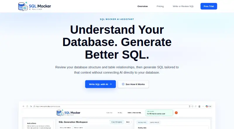 The SQL Mocker homepage