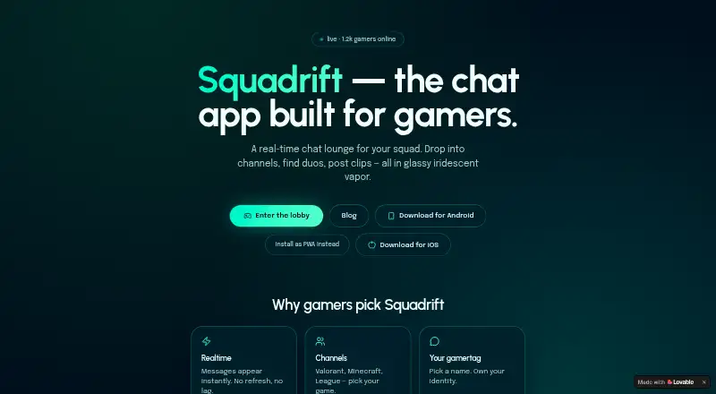 Squadrift's website