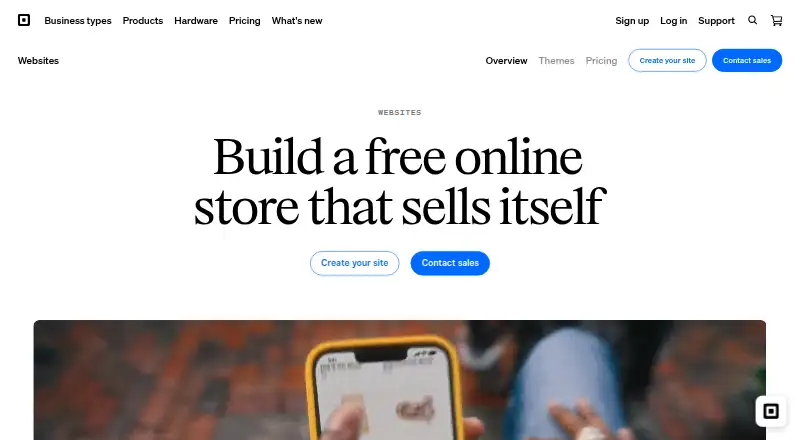The Square Online homepage