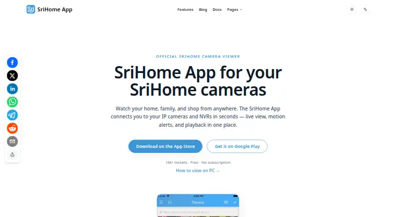 SriHome App's website