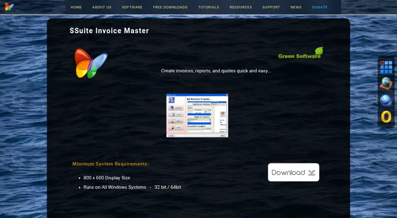 The SSuite Invoice Master homepage