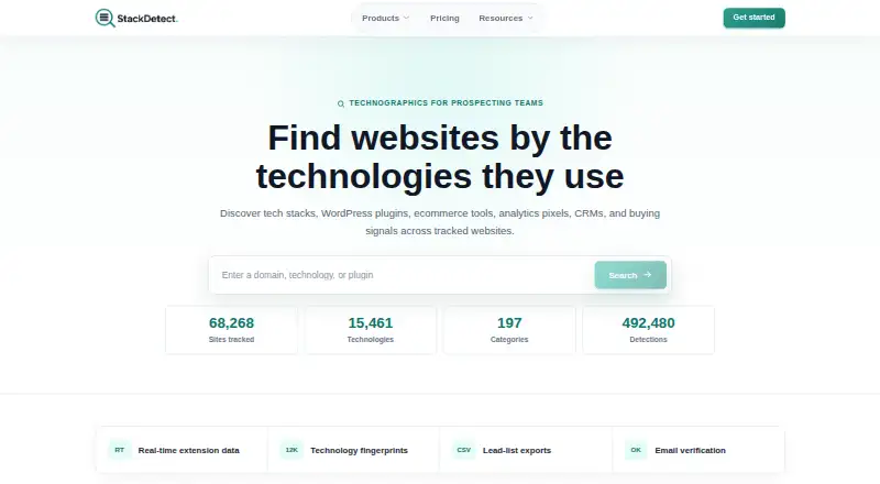 StackDetect's website