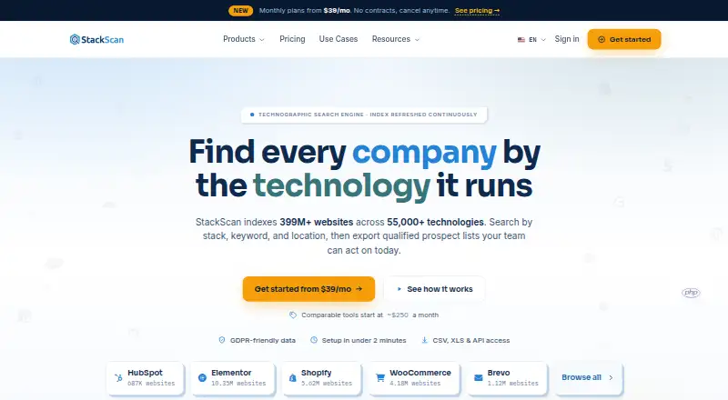 StackScan's website