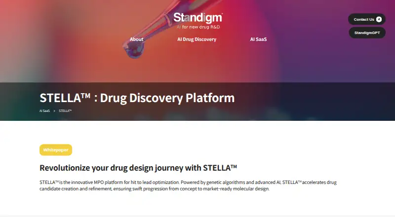 Standigm STELLA's website
