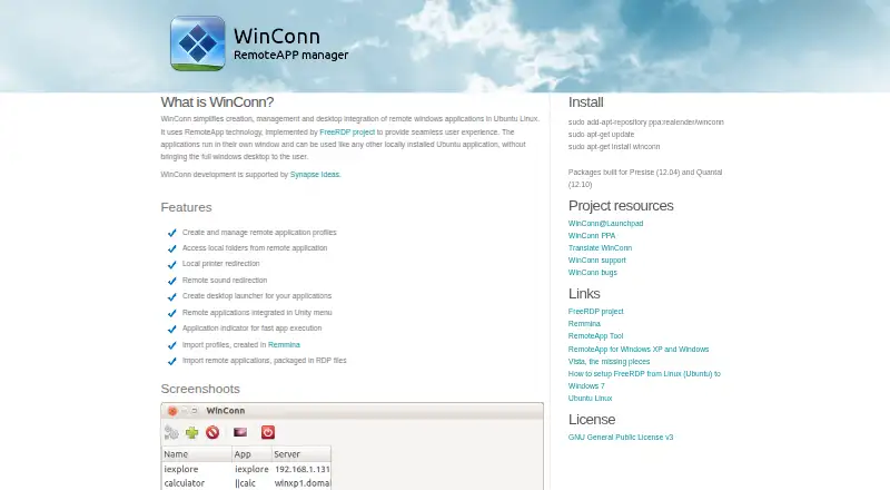 WinConn's website