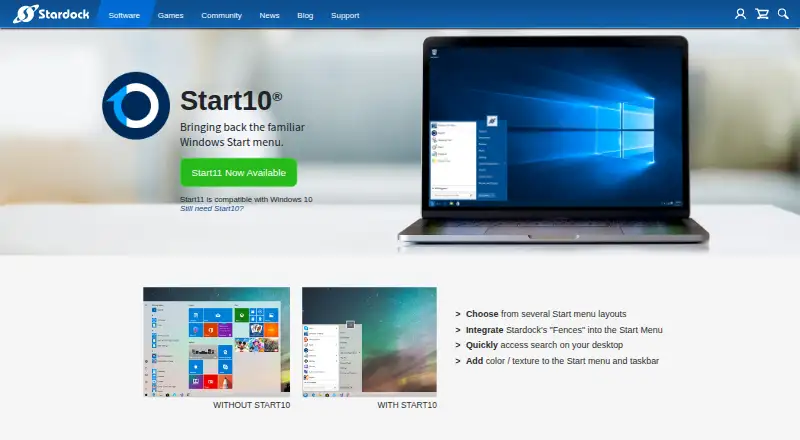 Start10's website