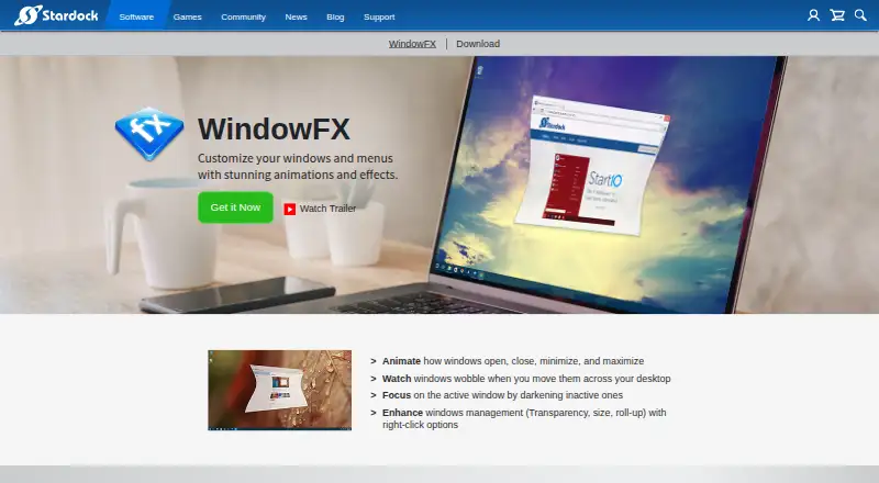 The WindowFX homepage