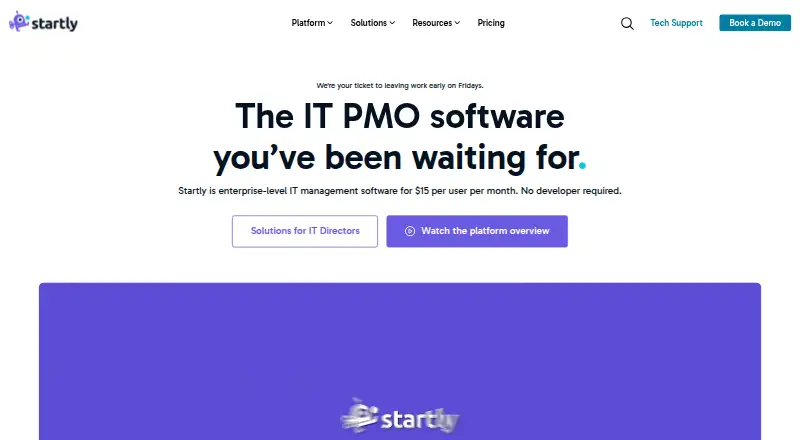 Startly's website