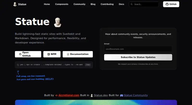 Statue's website