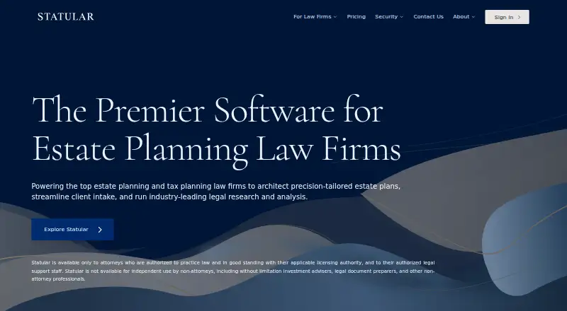 The Statular homepage
