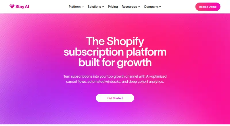 The Stay AI homepage
