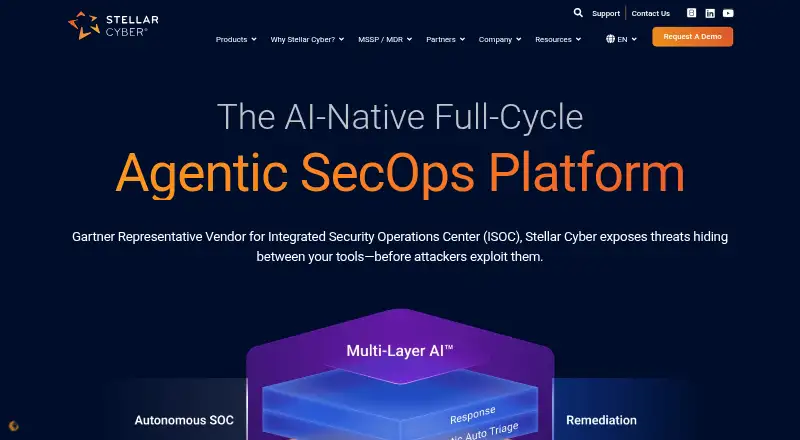 Stellar Cyber Open XDR's website
