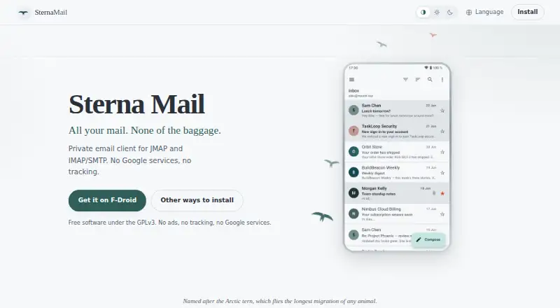 Sterna Mail's website