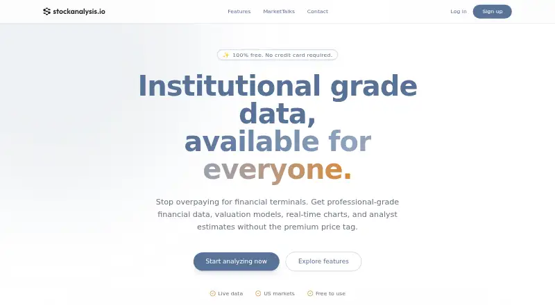 StockAnalysis.io's website
