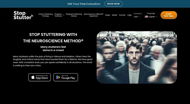 StopStutter's website