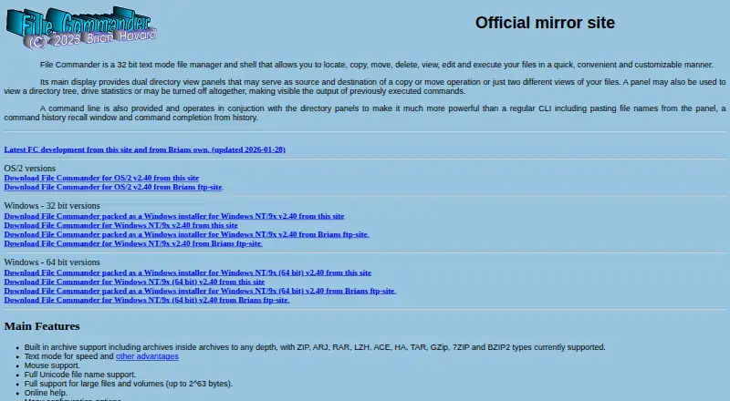 The File Commander/2 homepage