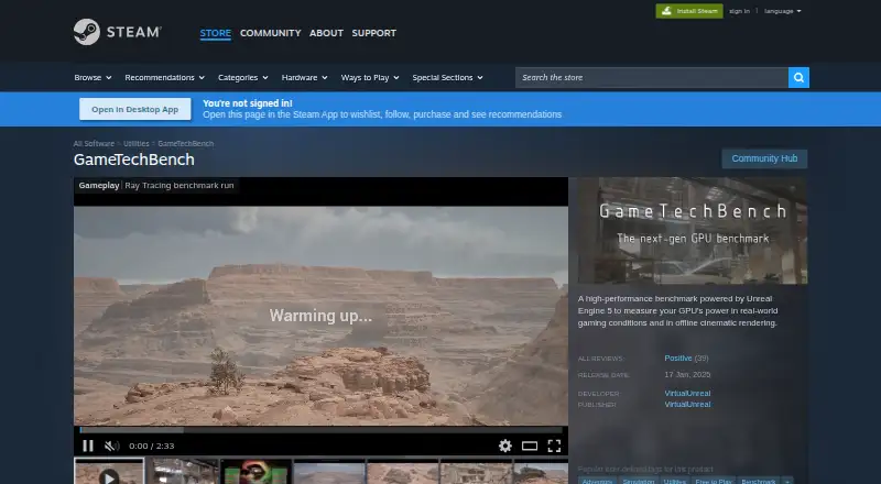 GameTechBench's website