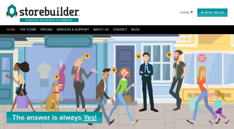 The StoreBuilder homepage
