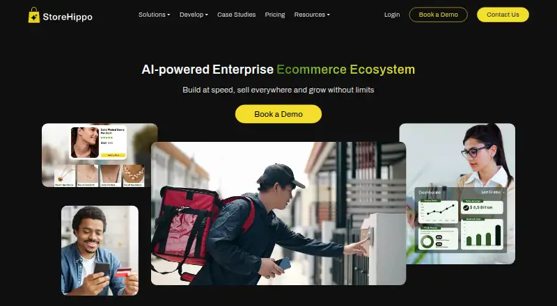 The StoreHippo homepage