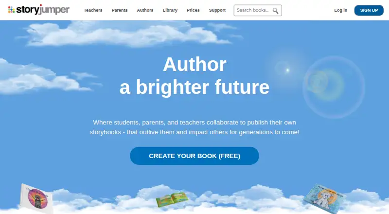 The StoryJumper homepage