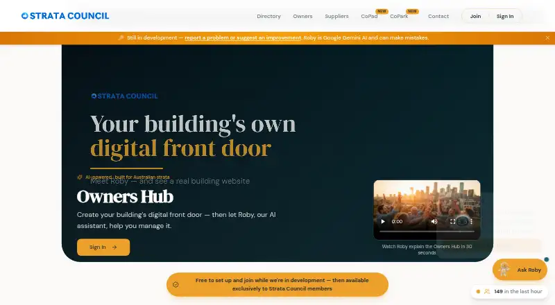 Owners Hub's website