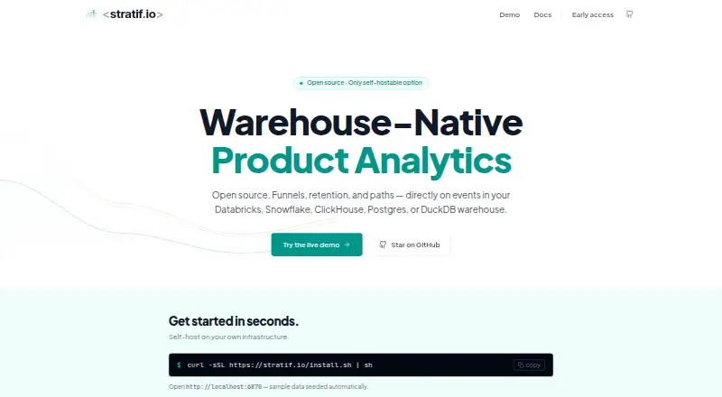 The stratif.io homepage