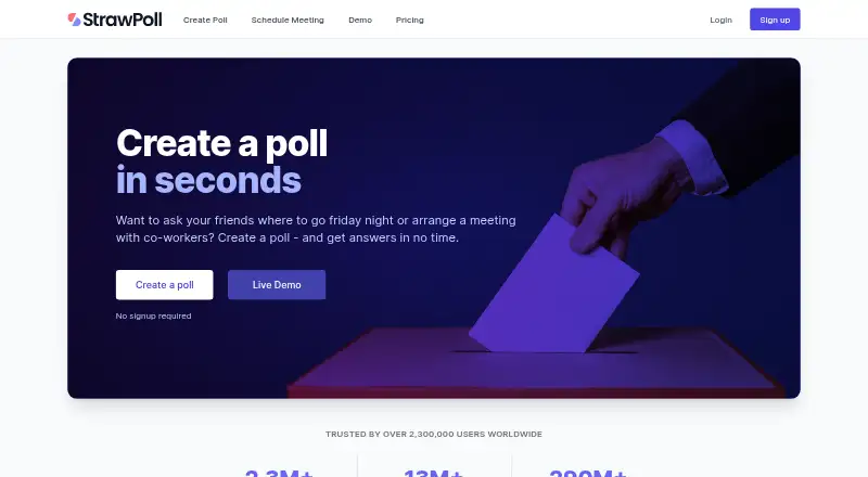 StrawPoll's website