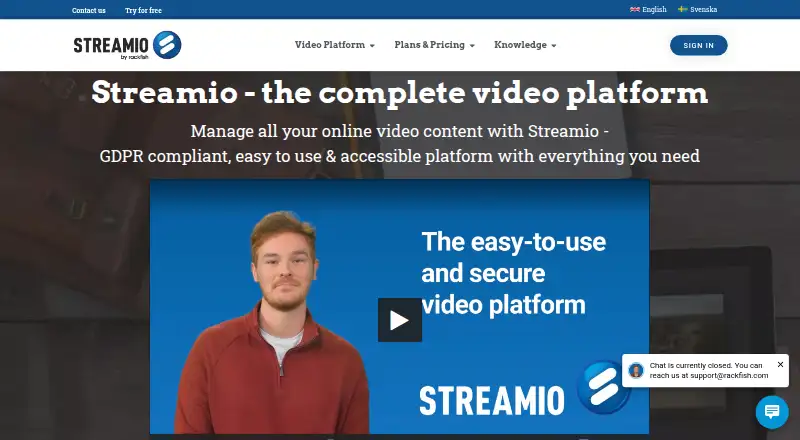 Streamio's website