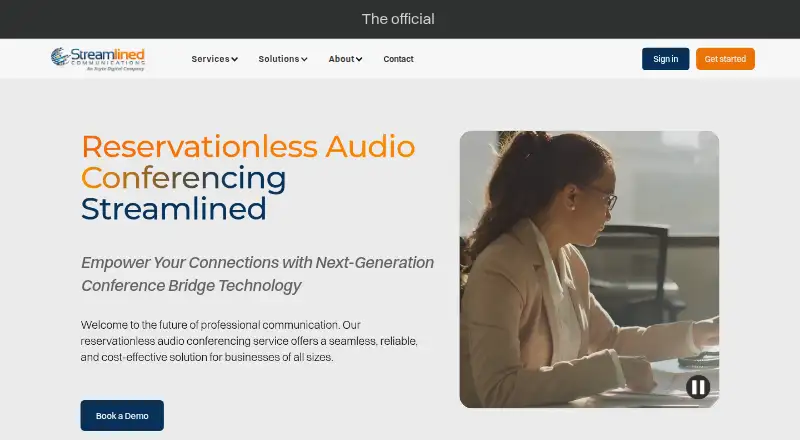 Streamlined Reservationless Audio Conferencing's website