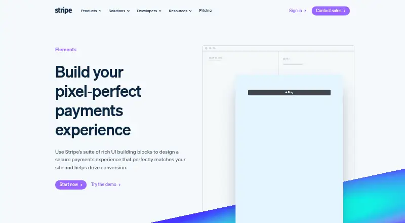 Stripe Elements's website