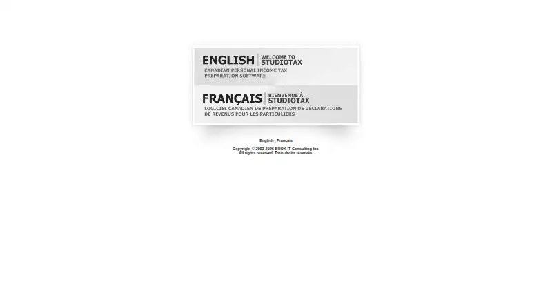 The StudioTax homepage