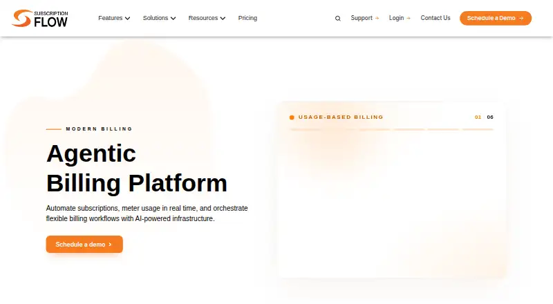 The SubscriptionFlow homepage
