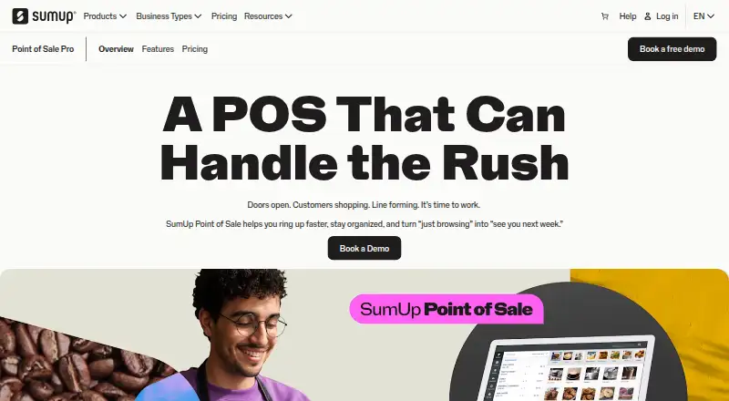 SumUp POS's website