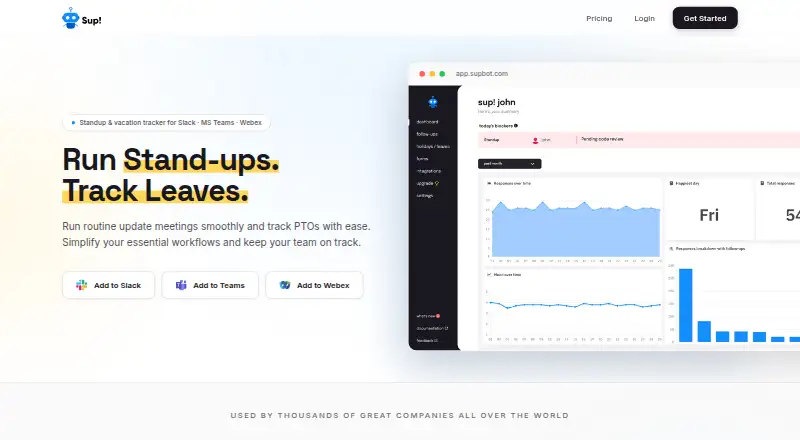 Sup Bot's website