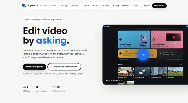 Supercut's website