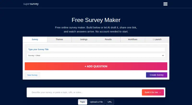 SuperSurvey's website