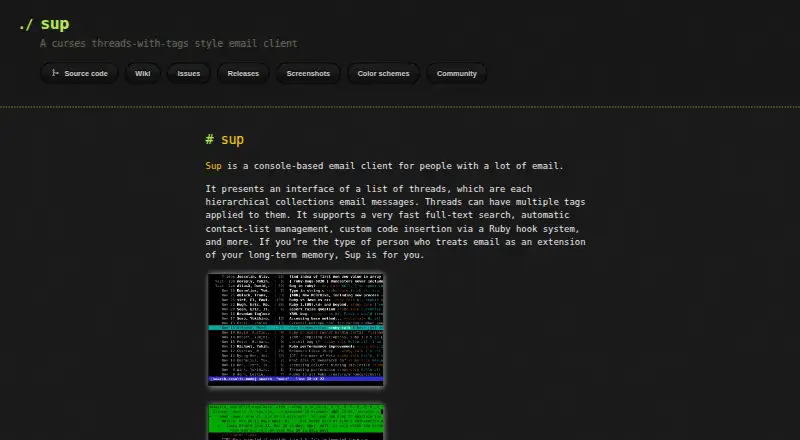 Sup's website
