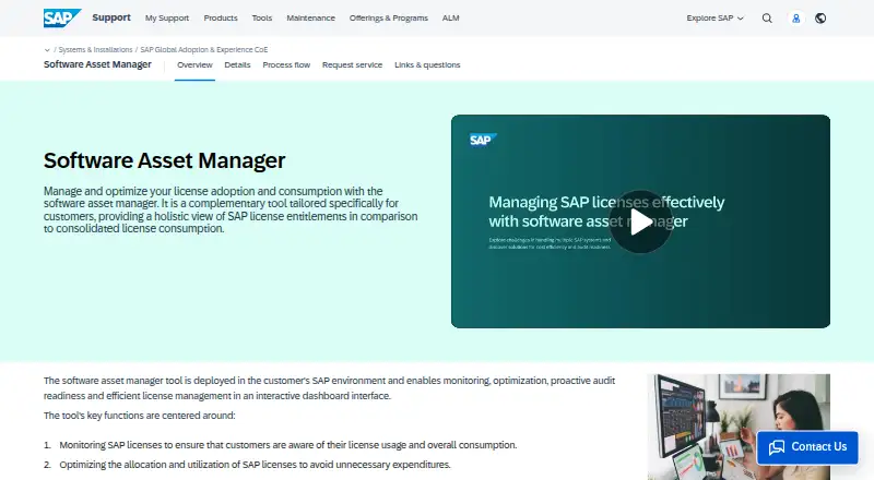 SAP Software Asset Manager's website