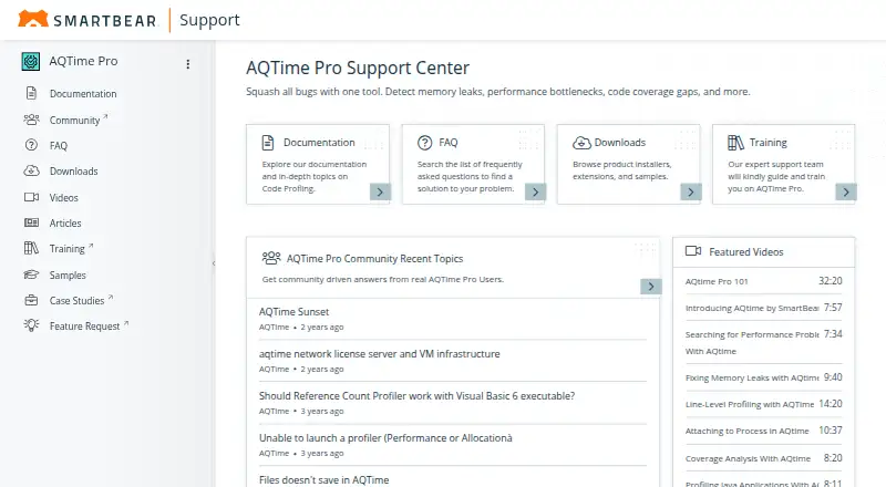 AQtime's website