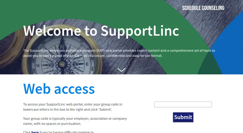 SupportLinc's website