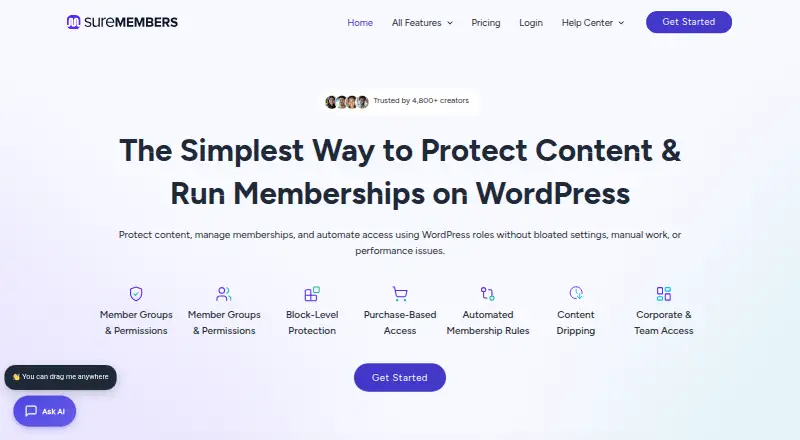 SureMembers's website
